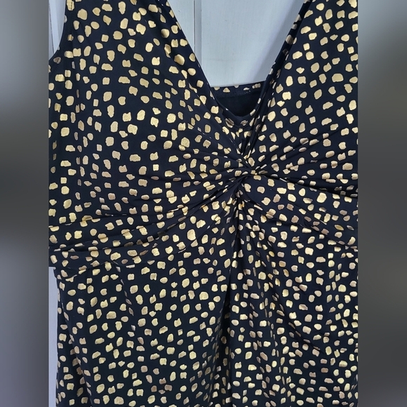 Gold Foil Dot Twist Front Pull-on Swim Dress - Picture 3 of 9